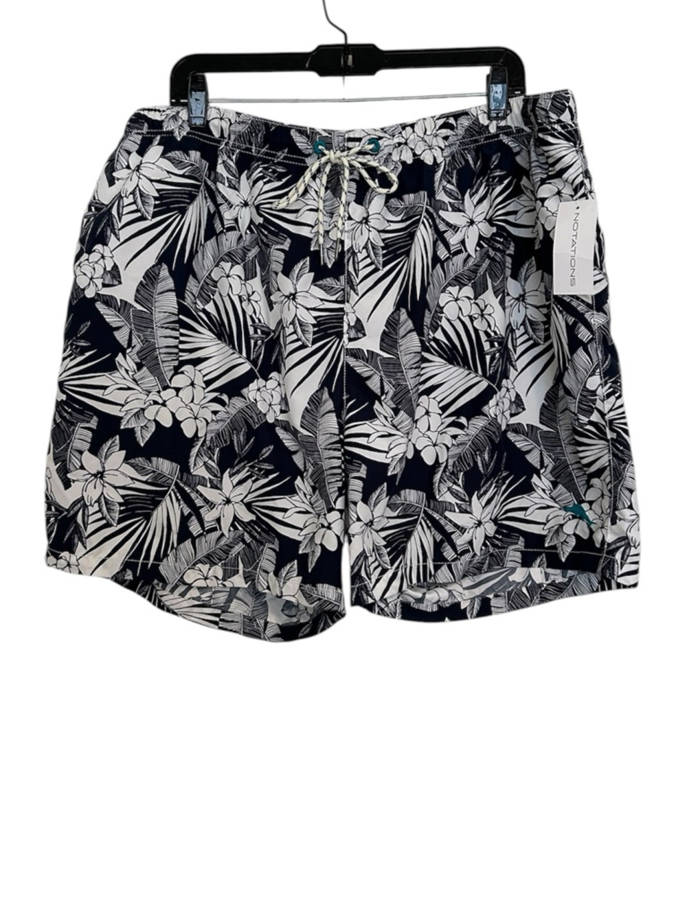 Tommy Bahama 'Relax' Swim Trunk Navy & White Hawaiian / Tropical XXL